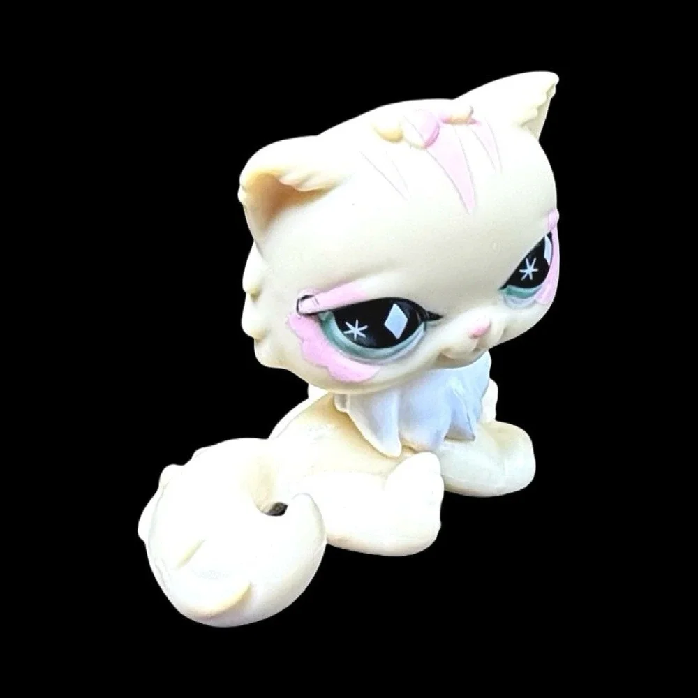 Littlest Pet Shop 723/Persian Cat/Lps Yellow/Lps Diamond Eyes/Tail Waggin' Club